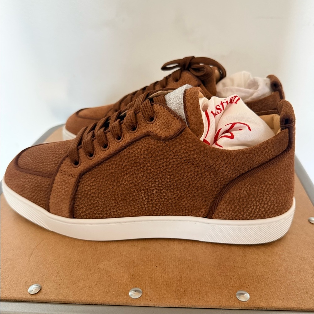 Christian Louboutin Men's Brown Low-Top Casual Sneakers
